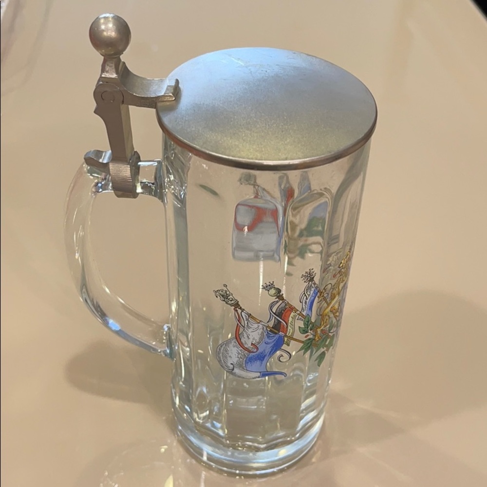 Traditional Vint German Tankard Beer Stein Pewter